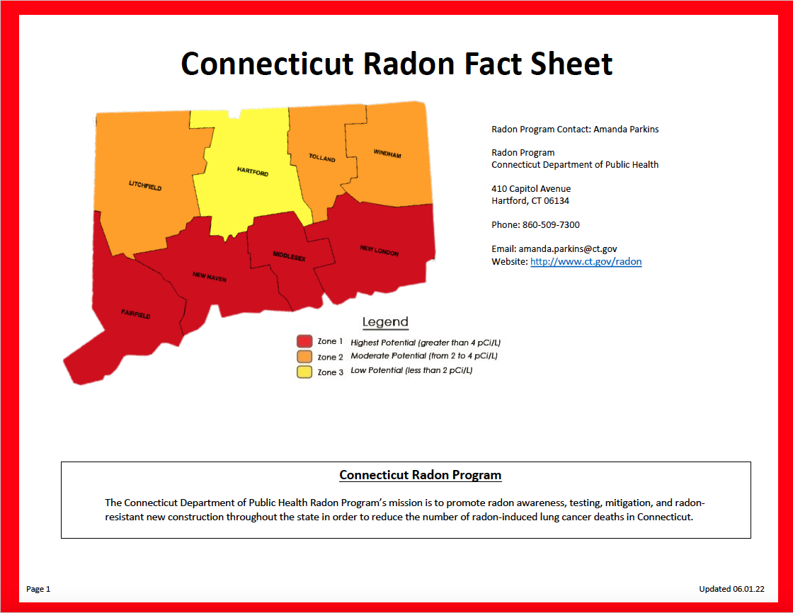 Connecticut Radon Fact Sheet 06.01.22
