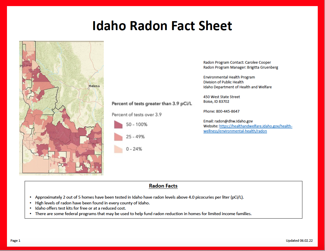 Idaho Radon Fact Sheet 06.02.22