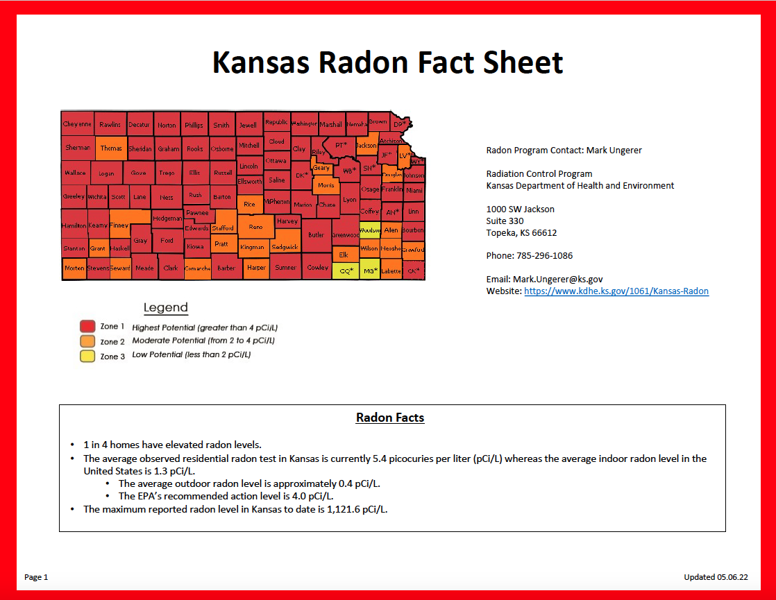 Kansas Radon Fact Sheet 05.06.22