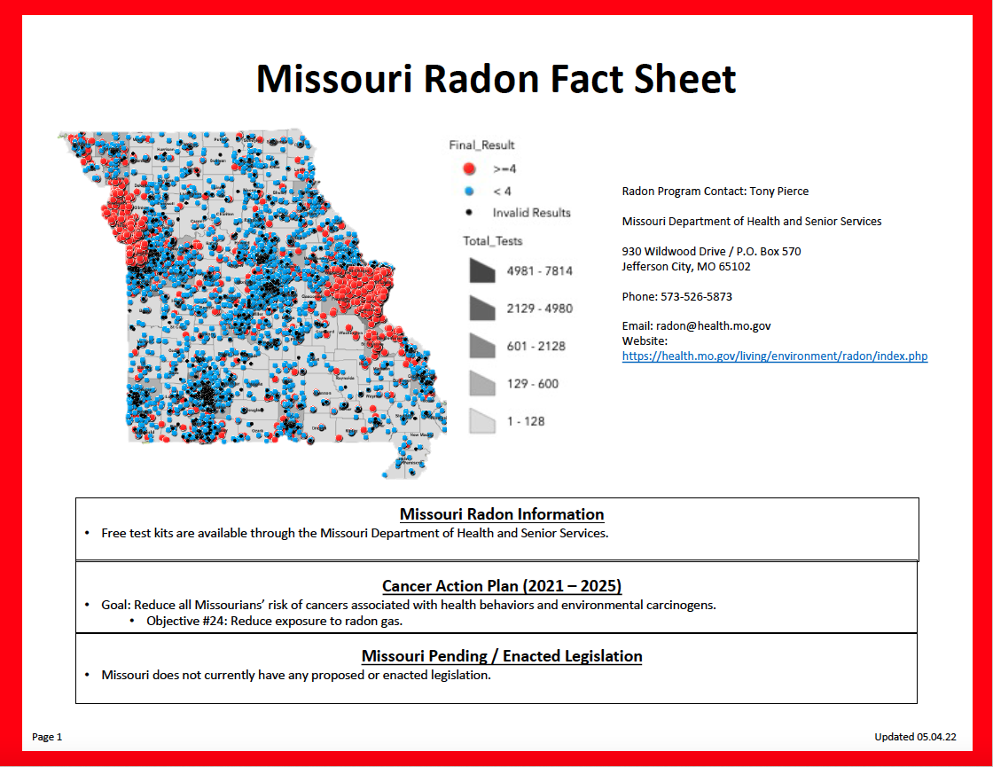 Missouri Radon Fact Sheet 05.04.22