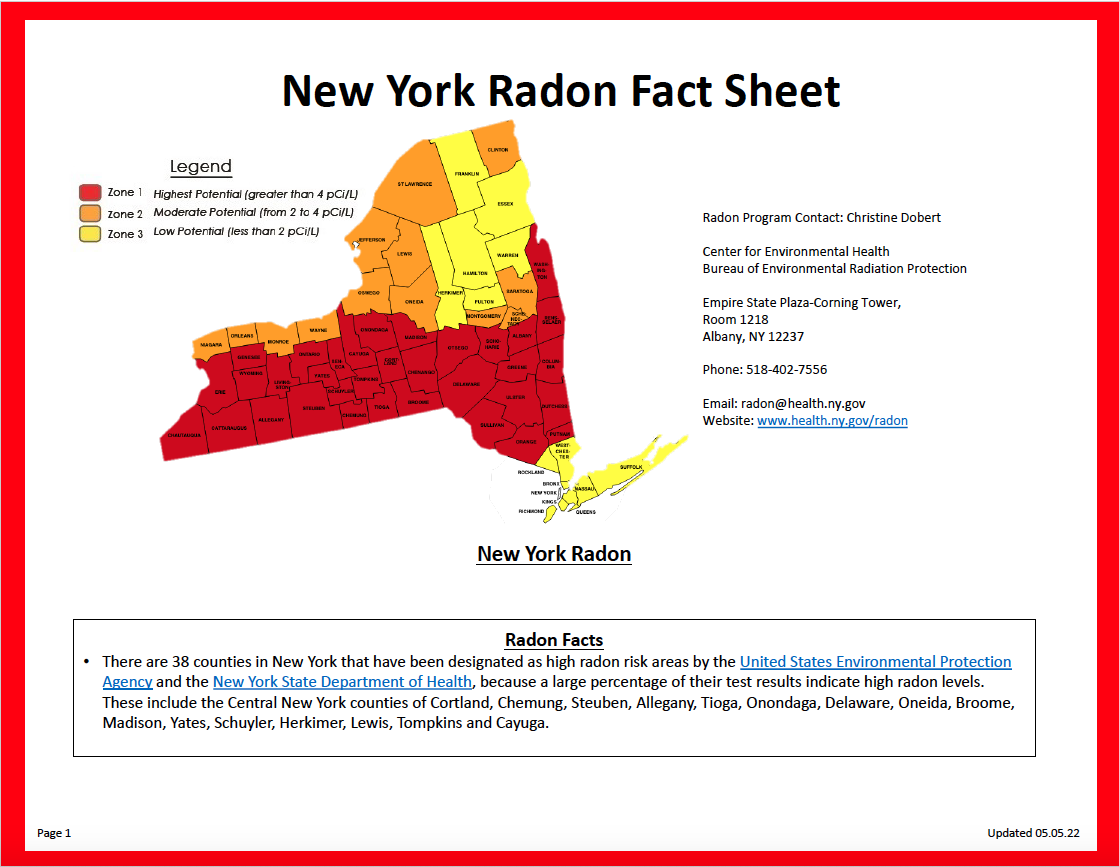 New York Radon Fact Sheet 05.05.22