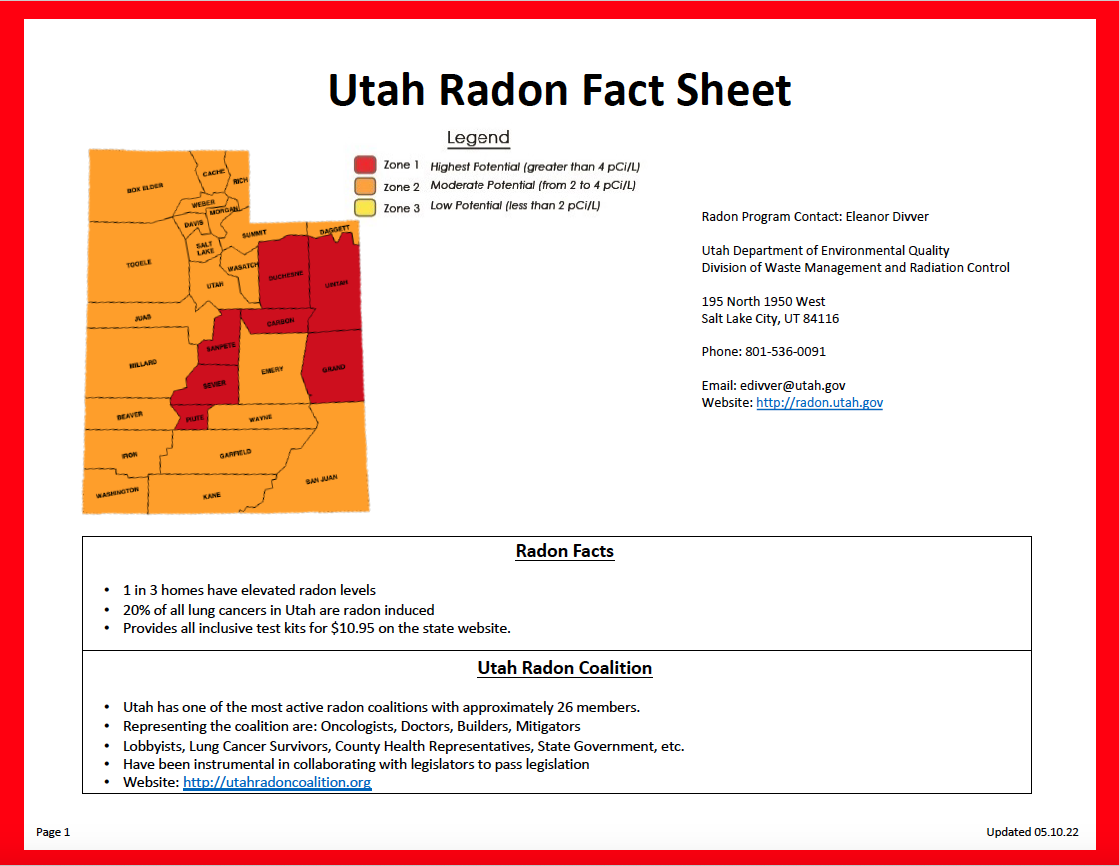 Utah Radon Fact Sheet 05.10.22