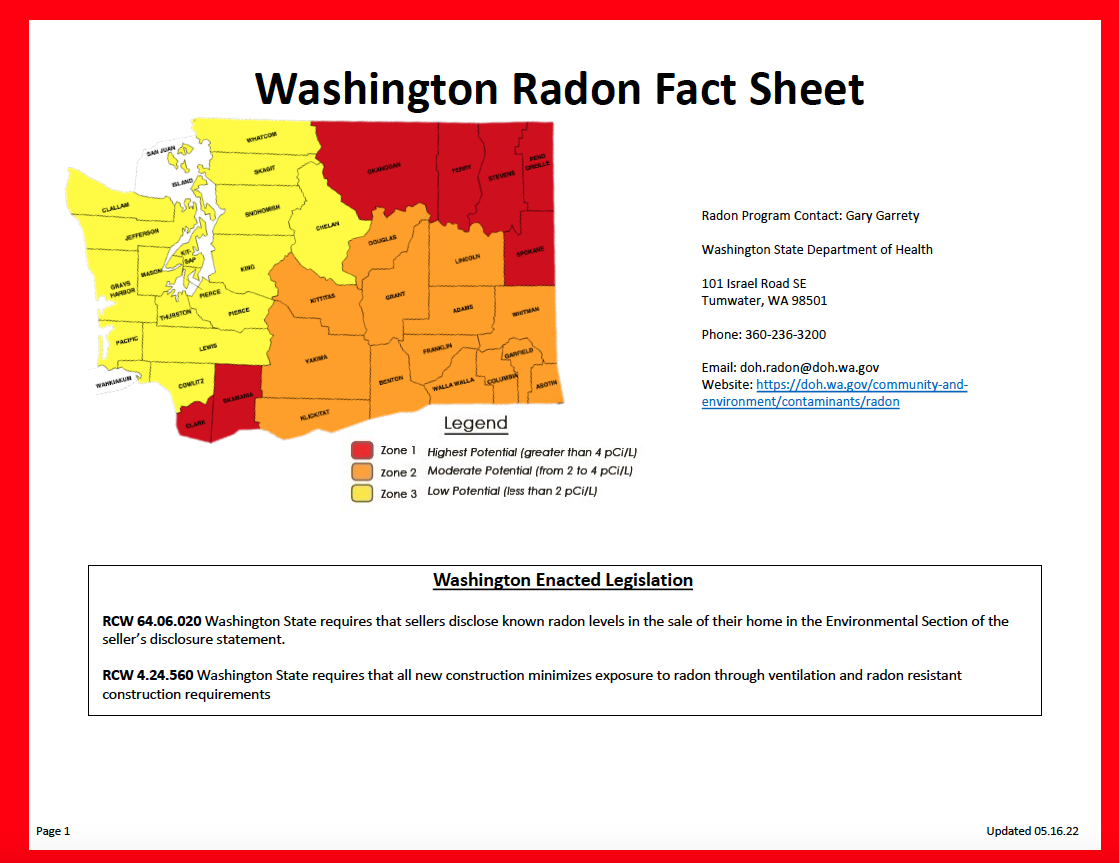 Washington Radon Fact Sheet 05.16.22