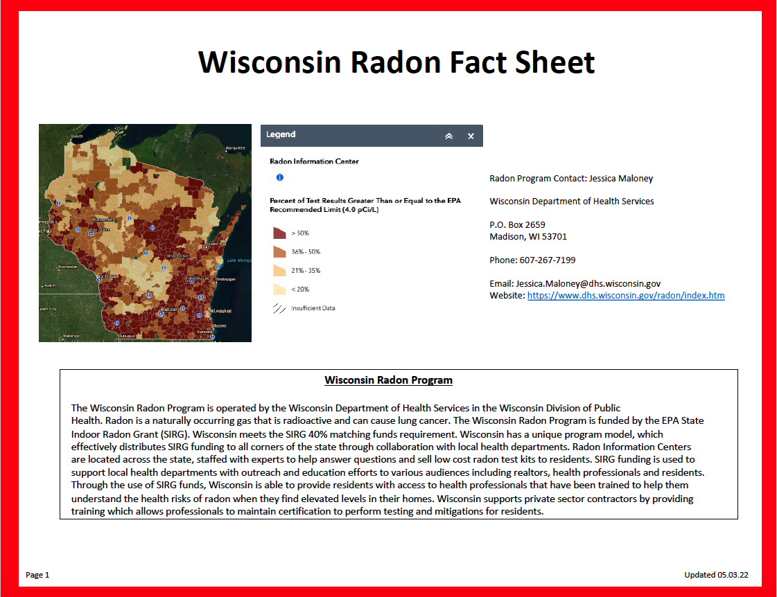 Wisconsin Radon Fact Sheet 05.03.22