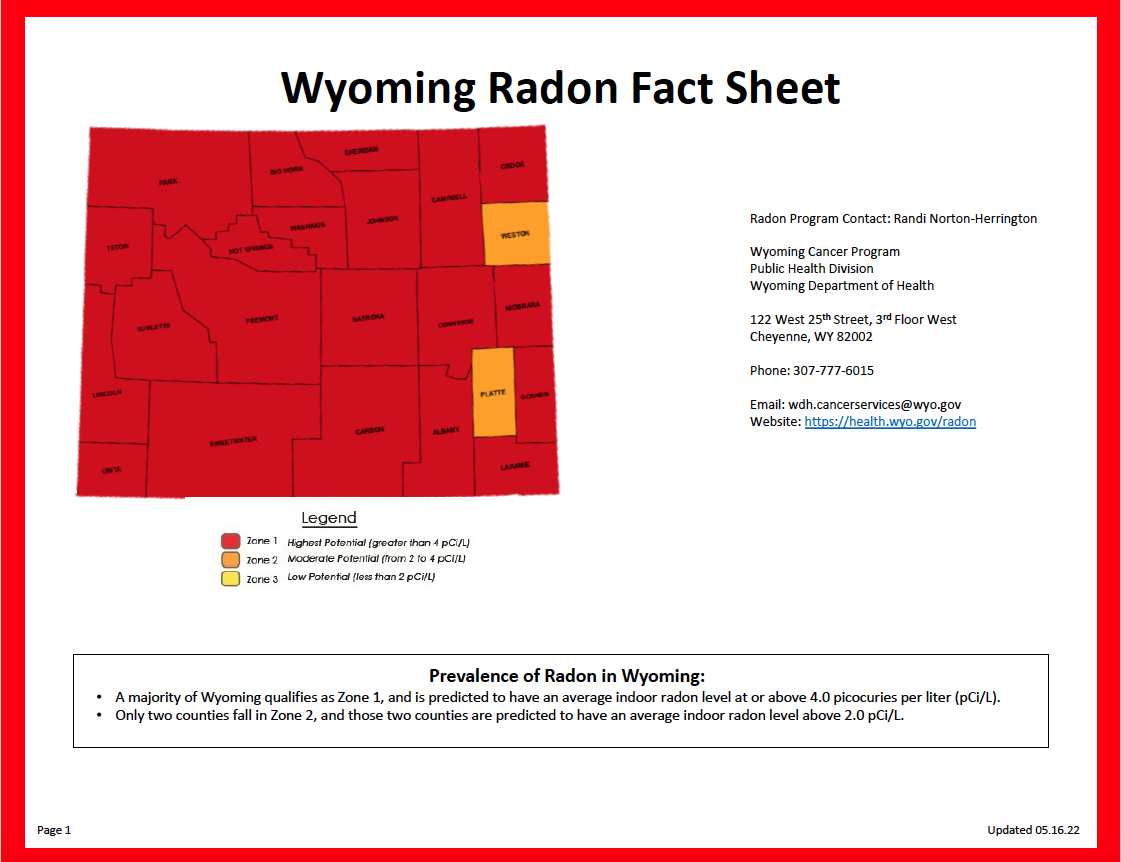 Wyoming Radon Fact Sheet 05.16.22